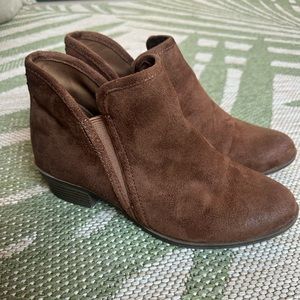Brown Faux Suede Ankle Boots